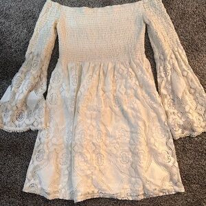 Elegant Cream Lace Dress